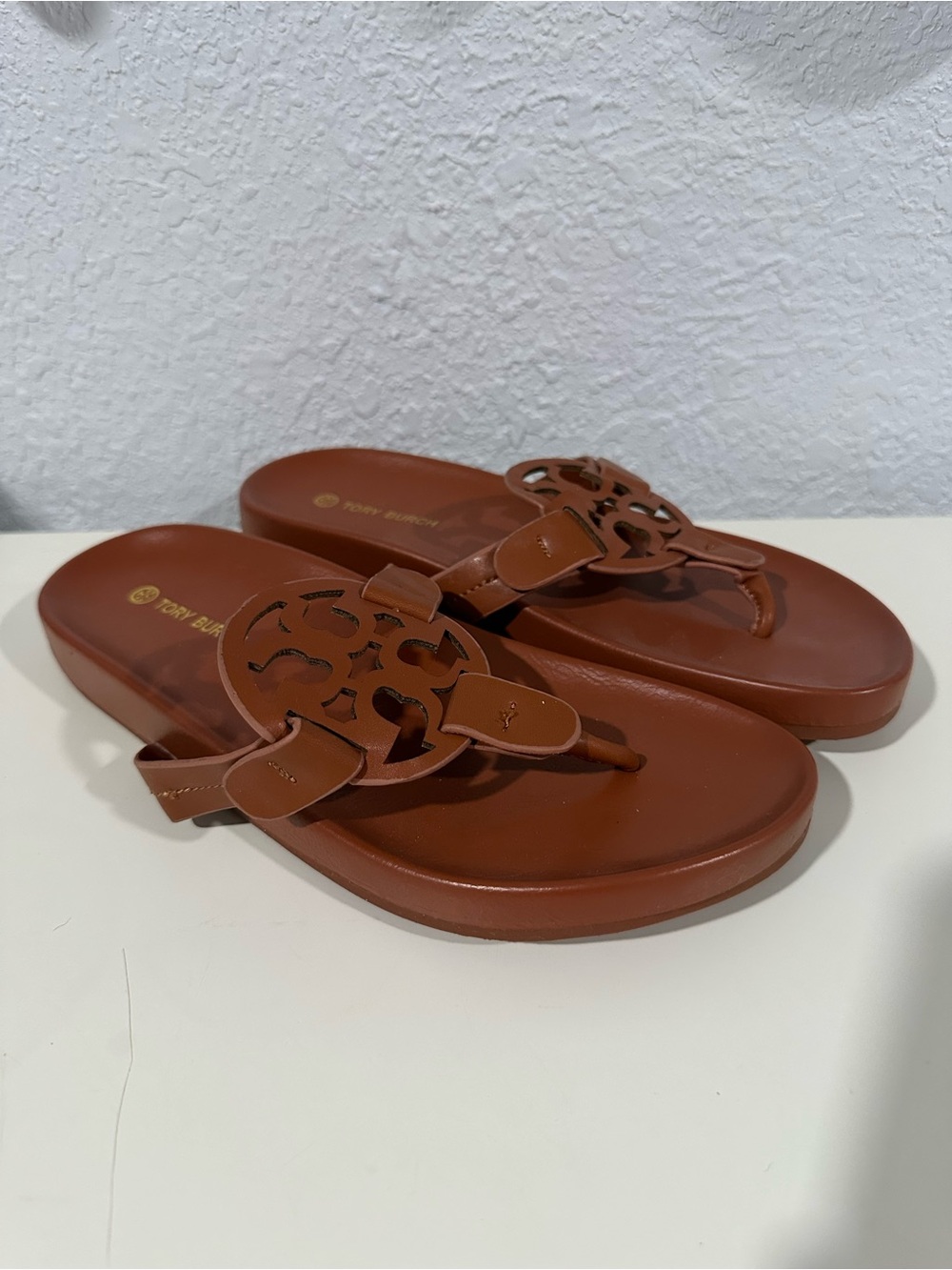 Tory Burch Miller Leather Thong Sandal - Brown